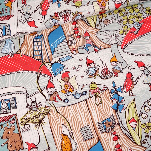 Tissue jersey organique Susalabims Zwergenwelt