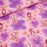 Tissue jersey organique Susalabims Blütentanz pink