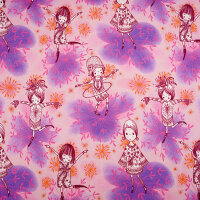 Tissue jersey organique Susalabims Blütentanz pink