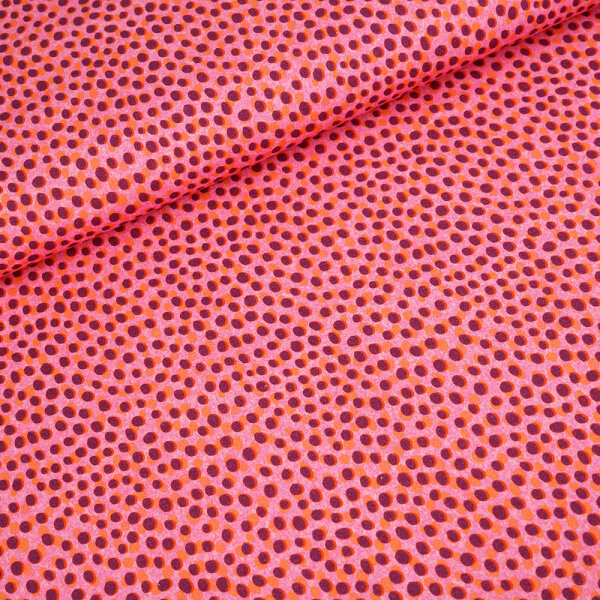 Tissue jersey organique Susalabims Dalmatiner rosaorange