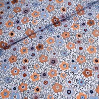 Tissue jersey organique Susalabims Kleine Blumen blaubraun