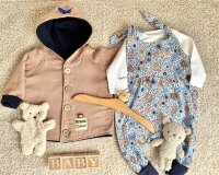 Biojersey Susalabims Kleine Blumen blaubraun
