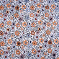 Tissue jersey organique Susalabims Kleine Blumen blaubraun