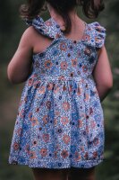Biojersey Susalabims Kleine Blumen blaubraun