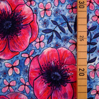 Biojersey Susalabims Mohnblumen blau