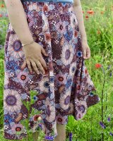 Tissue jersey organique Susalabims Sommerblumen braun