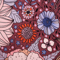 Tissue jersey organique Susalabims Sommerblumen braun