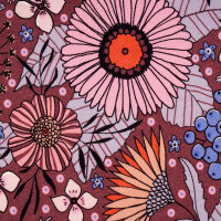 Tissue jersey organique Susalabims Sommerblumen braun