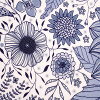 Tissue jersey organique Susalabims Sommerblumen graublau