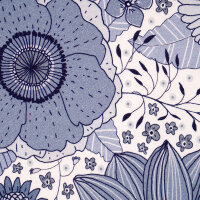 Tissue jersey organique Susalabims Sommerblumen graublau