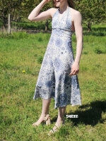 Tissue jersey organique Susalabims Sommerblumen graublau