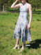 Tissue jersey organique Susalabims Sommerblumen graublau