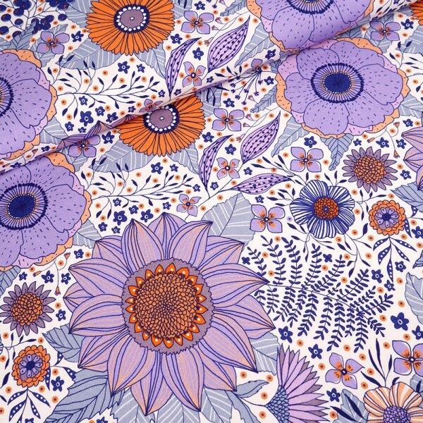 Biojersey Susalabims Sommerblumen lila