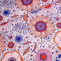 Tissue jersey organique Susalabims Sommerblumen orange