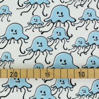 Tissue jersey organique Jellyfish - blue